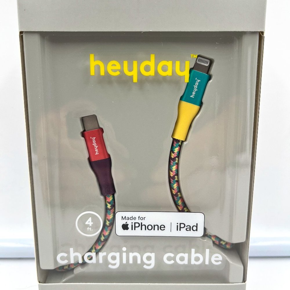 Heyday USB C To iPhone/iPad 4ft. Charging Cable Pastel Colors